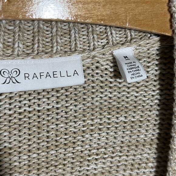 Rafaella Striped Open Front Cardigan Boho Layering Sweater Size L - Picture 5 of 6